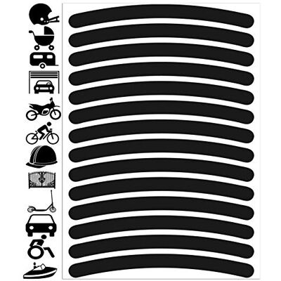Biomar Labs ® Lot de 14 autocollants réfléchissants haute visibilité pour jantes Réflecteur noir haute visibilité Flèches de sécurité Universels D 54 Biomar Labs ® Lot de 14 autocollants réfléchissants haute visibilité pour jantes Réflecteur noir haute visibilité Flèches de sécurité Universels D 54