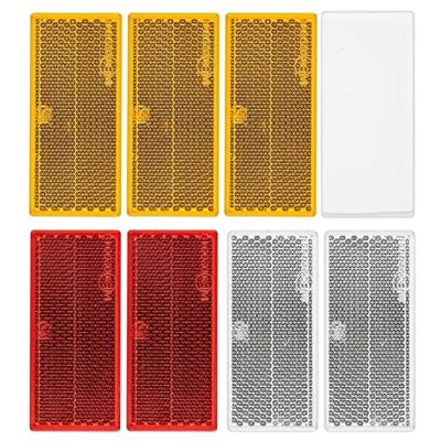 Your Day Mate Réflecteurs rectangulaires à coller, 8 pcs, orange, Blanc et rouge, 70 x 30 x 7 mm de dimensions, avec marque d'homologation E, réflecteurs carrés pour remorques, œil de chat à gauche à droite Your Day Mate Réflecteurs rectangulaires à coller, 8 pcs, orange, Blanc et rouge, 70 x 30 x 7 mm de dimensions, avec marque d'homologation E, réflecteurs carrés pour remorques, œil de chat à gauche à droite