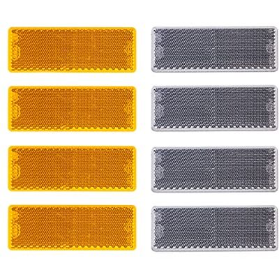 BEIJISTAR Kit de réflecteurs de remorque, 4 x jaunes et 4 x blancs rectangulaires auto-adhésifs, réflecteurs pour poteaux de portail, clôture, remorque, camion, camping-car, caravane BEIJISTAR Kit de réflecteurs de remorque, 4 x jaunes et 4 x blancs rectangulaires auto-adhésifs, réflecteurs pour poteaux de portail, clôture, remorque, camion, camping-car, caravane