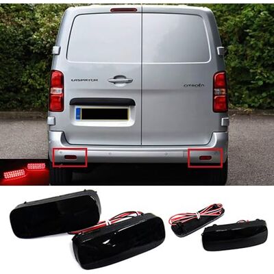 RZG Lot de 2 réflecteurs LED noirs fumés pour pare-chocs arrière C1 2007+ Dispatch Jumpy SpaceTourer 107 206 SW 607 2007+ Expert Traveller Scudo Proace 2019+ Vivaro C Zafira Life RZG Lot de 2 réflecteurs LED noirs fumés pour pare-chocs arrière C1 2007+ Dispatch Jumpy SpaceTourer 107 206 SW 607 2007+ Expert Traveller Scudo Proace 2019+ Vivaro C Zafira Life