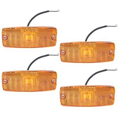 AOJO 4 x Feu Gabarit Orange LED Remorque Imperméable 12v 24v Feux de Position Latéral Camion Jaune avec Vis AOJO 4 x Feu Gabarit Orange LED Remorque Imperméable 12v 24v Feux de Position Latéral Camion Jaune avec Vis