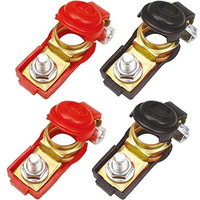 Greluma 2 Paires Pinces de Borne de Câble de Batterie de Voiture, Connecteurs de Déconnexion Rapide de Batterie avec Couvercle en Plastique pour Voiture, Camion, Camionnette Greluma 2 Paires Pinces de Borne de Câble de Batterie de Voiture, Connecteurs de Déconnexion Rapide de Batterie avec Couvercle en Plastique pour Voiture, Camion, Camionnette