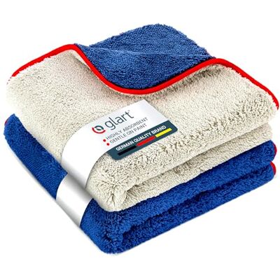 Glart - Chiffon en microfibre - 40x40cm pour voiture, moto, bateau - Polissage & Séchage Glart - Chiffon en microfibre - 40x40cm pour voiture, moto, bateau - Polissage & Séchage