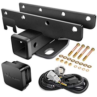 Nilight JK61A Kit récepteur d'attelage de remorque pour parechocs arrière de 5,1 cm, compatible avec Jeep Wrangler JK 4 portes et 2 portes illimitées, avec faisceau de câblage 4 broches (à Nilight JK61A Kit récepteur d'attelage de remorque pour parechocs arrière de 5,1 cm, compatible avec Jeep Wrangler JK 4 portes et 2 portes illimitées, avec faisceau de câblage 4 broches (à