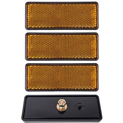 Your Day Mate Réflecteurs avec filetage, 4 Pièces, Orange, 88 x 35 mm, avec Marque d'Homologation E, Réflecteur de Sécurité pour Remorque, Caravane, Poteau, Œil de Chat Droite Gauche, Trailer Reflector, catadioptre Your Day Mate Réflecteurs avec filetage, 4 Pièces, Orange, 88 x 35 mm, avec Marque d'Homologation E, Réflecteur de Sécurité pour Remorque, Caravane, Poteau, Œil de Chat Droite Gauche, Trailer Reflector, catadioptre