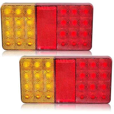 AOJO 2 PCS LED Feux Remorque 12 V 24 V, Éclairage de Camion Étanche 4-Fonctionnel -Clignotants, Feu de freinage, Feu de position, Réflecteurs AOJO 2 PCS LED Feux Remorque 12 V 24 V, Éclairage de Camion Étanche 4-Fonctionnel -Clignotants, Feu de freinage, Feu de position, Réflecteurs