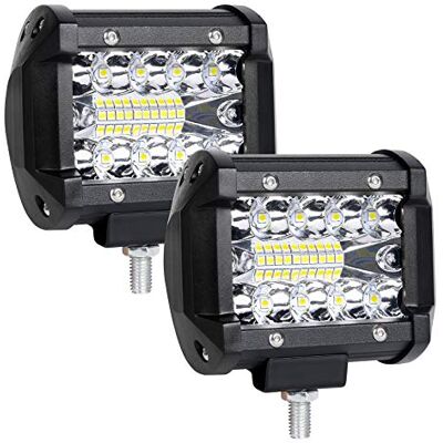 URAQT Projecteur de Travail LED 60W, 2pcs 4 Inch 6000K 3600LM 9V-30V Étanche IP65 Nilight Phare Longue Portée, Antibrouillard D'inondation pour Truck ATV/SUV URAQT Projecteur de Travail LED 60W, 2pcs 4 Inch 6000K 3600LM 9V-30V Étanche IP65 Nilight Phare Longue Portée, Antibrouillard D'inondation pour Truck ATV/SUV