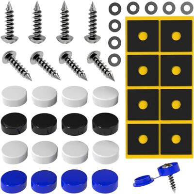 GENMAG ® Rivet Plaque Immatriculation Kit avec Vis et Cache Rivets Support Plaque Immatriculation Voiture Porte Plaque Immatriculation Support de Plaque d'Immatriculation Moto Auto Remorque GENMAG ® Rivet Plaque Immatriculation Kit avec Vis et Cache Rivets Support Plaque Immatriculation Voiture Porte Plaque Immatriculation Support de Plaque d'Immatriculation Moto Auto Remorque