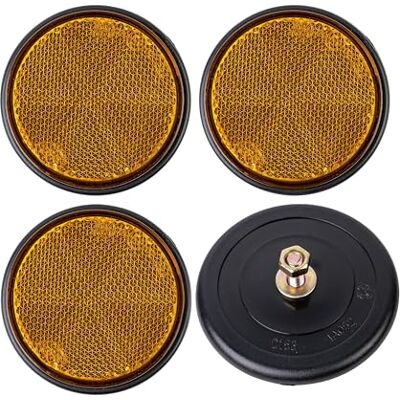 Your Day Mate Réflecteurs avec filetage, 4 Pièces, Orange, Ø 59 mm, avec Marque d'Homologation E, Réflecteur de Sécurité pour Remorque, Caravane, Poteau, Œil de Chat Droite Gauche, Trailer Reflector, catadioptre Your Day Mate Réflecteurs avec filetage, 4 Pièces, Orange, Ø 59 mm, avec Marque d'Homologation E, Réflecteur de Sécurité pour Remorque, Caravane, Poteau, Œil de Chat Droite Gauche, Trailer Reflector, catadioptre