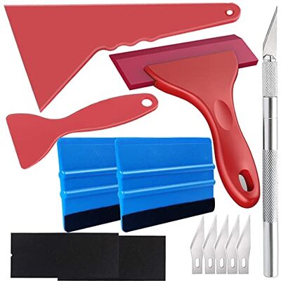 Gebildet 4 in 1 Kit de Outils de Installation pour Emballage Vinyle de Fenêtre de Voiture, avec Squeegee à la Fibre Noire, Squeegee au Silicone en Caoutchouc, Couteau Tout Usage Gebildet 4 in 1 Kit de Outils de Installation pour Emballage Vinyle de Fenêtre de Voiture, avec Squeegee à la Fibre Noire, Squeegee au Silicone en Caoutchouc, Couteau Tout Usage