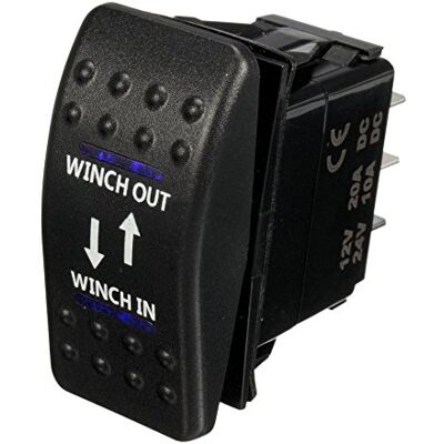 Mintice Interrupteur à Bascule Commutateur 7 Broches Momentané Lampe Lumière LED Bleu 12V 20A pour Voiture Bateau Moto (Winch in out) Mintice Interrupteur à Bascule Commutateur 7 Broches Momentané Lampe Lumière LED Bleu 12V 20A pour Voiture Bateau Moto (Winch in out)