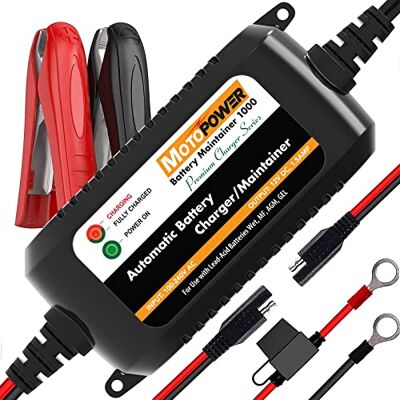 MOTOPOWER MP00206 12V 1.5Amp Chargeur de Batterie entièrement Automatique/Mainteneur pour Les Voitures, Motos, VTT, VR, Powersports, Bateau et Plus. Intelligent, Compact et économie d'énergie MOTOPOWER MP00206 12V 1.5Amp Chargeur de Batterie entièrement Automatique/Mainteneur pour Les Voitures, Motos, VTT, VR, Powersports, Bateau et Plus. Intelligent, Compact et économie d'énergie