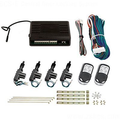 SLPRO Système de verrouillage central pour voiture, kit complet de 4 portes, avec 2 télécommandes, 4 servomoteurs SLPRO Système de verrouillage central pour voiture, kit complet de 4 portes, avec 2 télécommandes, 4 servomoteurs