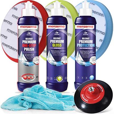 detailmate Menzerna Premium Gelcoat 250 ml Kit de polissage pour bottes (One Step Polish + Gloss + Protect + Equipment) detailmate Menzerna Premium Gelcoat 250 ml Kit de polissage pour bottes (One Step Polish + Gloss + Protect + Equipment)