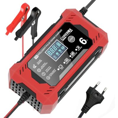 Gaethra 6A Chargeur Voitures 12V Écran Tactile LCD, Reconditionnement Multiple et Protection Portable pour Batterie Gaethra 6A Chargeur Voitures 12V Écran Tactile LCD, Reconditionnement Multiple et Protection Portable pour Batterie