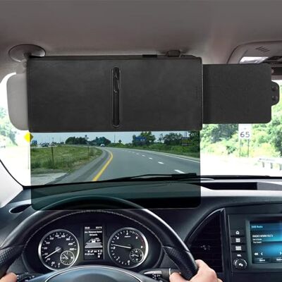 OlurgA12 Extenseur pare-soleil de voiture, protection anti-éblouissement pour extension de pare-soleil de voiture réglable pour toutes les voitures, camionnettes et camions OlurgA12 Extenseur pare-soleil de voiture, protection anti-éblouissement pour extension de pare-soleil de voiture réglable pour toutes les voitures, camionnettes et camions