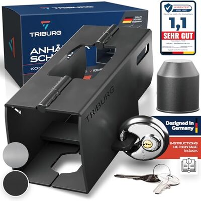 TRIBURG Antivol de remorque , y compris antivol rond + capuchon de protection AHK GRATUIT Sécurité robuste pour remorque attelée ou dételée Antivol de timon TRIBURG Antivol de remorque , y compris antivol rond + capuchon de protection AHK GRATUIT Sécurité robuste pour remorque attelée ou dételée Antivol de timon