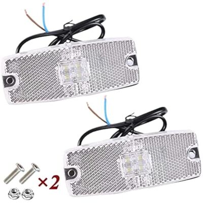 ETUKER 2 x feux de position avant blancs de remorque, feux de position latéraux,LED lampes lumineuses contour feux de dégagement avec réflecteur pour caravane fourgon camion approuvé ECE (blanc) ETUKER 2 x feux de position avant blancs de remorque, feux de position latéraux,LED lampes lumineuses contour feux de dégagement avec réflecteur pour caravane fourgon camion approuvé ECE (blanc)