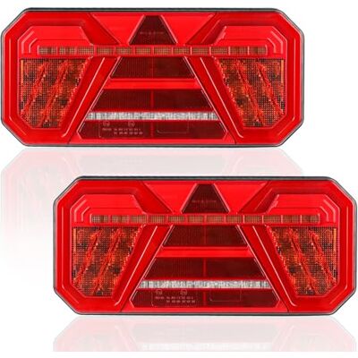AOHEWEI 2 pièces feux arrière de remorque 12 V/24 V super lumineux étanche clignotant frein queue inverse brouillard réflecteur lampe pour remorque camion caravane van tracteur AOHEWEI 2 pièces feux arrière de remorque 12 V/24 V super lumineux étanche clignotant frein queue inverse brouillard réflecteur lampe pour remorque camion caravane van tracteur