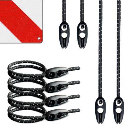 Eaze Life Lot de 4 tendeurs pour fixer des panneaux d'avertissement Tendeur en caoutchouc Longueur réglable (noir, 50 cm) Eaze Life Lot de 4 tendeurs pour fixer des panneaux d'avertissement Tendeur en caoutchouc Longueur réglable (noir, 50 cm)