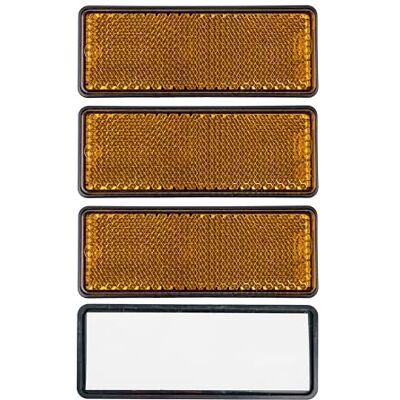 Your Day Mate Réflecteurs rectangulaires à coller, 4 paquets, orange, 88 x 35 x 9 mm dimensions, homologation E, réflecteurs carrés pour remorque, camping-car, œil de chat à gauche à droite Your Day Mate Réflecteurs rectangulaires à coller, 4 paquets, orange, 88 x 35 x 9 mm dimensions, homologation E, réflecteurs carrés pour remorque, camping-car, œil de chat à gauche à droite