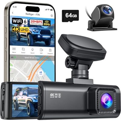 REDTIGER F7N-4K Dash Cam Front and Rear,Built-in WiFi GPS 4K+1080P Dual Dash Camera for Cars,3.18 inch Display Dashcam,170° Wide Angle Dashboard Camera Recorder, Night Vision,Parking Monitor REDTIGER F7N-4K Dash Cam Front and Rear,Built-in WiFi GPS 4K+1080P Dual Dash Camera for Cars,3.18 inch Display Dashcam,170° Wide Angle Dashboard Camera Recorder, Night Vision,Parking Monitor