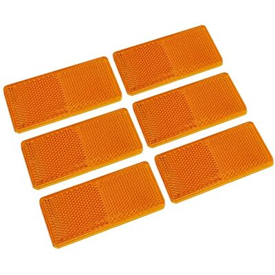 Qiping 6 Pcs Jaune Réflecteurs Adhésif Orange Réflecteur 9,2 x 4,2 x 0,7 cm pour Voiture Remorque Caravane Moto Camping-Car Qiping 6 Pcs Jaune Réflecteurs Adhésif Orange Réflecteur 9,2 x 4,2 x 0,7 cm pour Voiture Remorque Caravane Moto Camping-Car