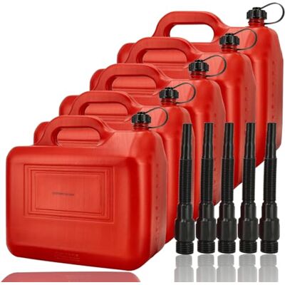 Discountershop Bidon Rouge 20L avec Entonnoir pour Carburant, Couvercle verrouillable et Poignée I Polyéthylène durable, 38x22x37cm, 4500g I Lot de 5 pièces Discountershop Bidon Rouge 20L avec Entonnoir pour Carburant, Couvercle verrouillable et Poignée I Polyéthylène durable, 38x22x37cm, 4500g I Lot de 5 pièces