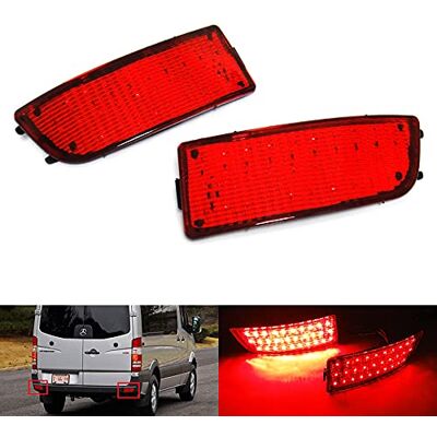 RZG Lot de 2 réflecteurs LED rouges pour pare-chocs arrière, feux stop, feux de stop DRL pour Sprinter 906 Crafter 2E à partir de 2006 RZG Lot de 2 réflecteurs LED rouges pour pare-chocs arrière, feux stop, feux de stop DRL pour Sprinter 906 Crafter 2E à partir de 2006