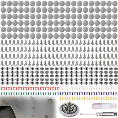 Leikurvo 120 pièces Kit de réparation de toit de voiture, rivets de réparation de véhicule, bouton de réparation de toit de voiture, rivets de toit de voiture avec 1 tournevis, 1 ruban à mesurer, 1 boîte en Leikurvo 120 pièces Kit de réparation de toit de voiture, rivets de réparation de véhicule, bouton de réparation de toit de voiture, rivets de toit de voiture avec 1 tournevis, 1 ruban à mesurer, 1 boîte en