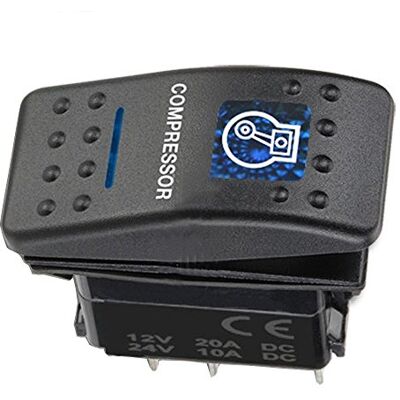 Mintice Interrupteur à Bascule Commutateur Lampe Lumière LED Bleu 12V 20A pour Voiture Bateau Moto (Compressor Light) Mintice Interrupteur à Bascule Commutateur Lampe Lumière LED Bleu 12V 20A pour Voiture Bateau Moto (Compressor Light)