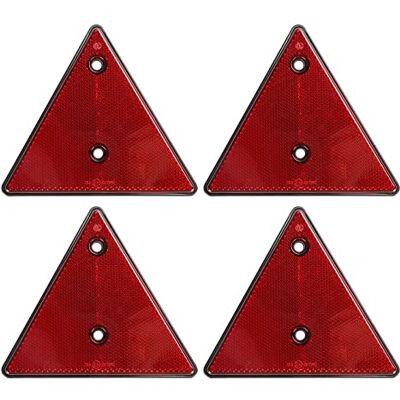 Qiping 4 Pcs Rouge Catadioptre Triangle Remorque, Réflecteur Triangle Homologué Marque-E avec 8 Vis de Montage pour Voiture, Camion, Caravane, Tracteur Qiping 4 Pcs Rouge Catadioptre Triangle Remorque, Réflecteur Triangle Homologué Marque-E avec 8 Vis de Montage pour Voiture, Camion, Caravane, Tracteur