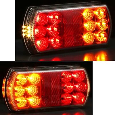 AGRISHOP 2PCS 12/24V Led Feux Arrière De Remorque,Ensemble Lampe Lumière D'Immatriculation Feu,Feux de Remorque Led 12v Etanche Feu Arrière Gauche,Imperméable Pour Camion Caravane Homologué AGRISHOP 2PCS 12/24V Led Feux Arrière De Remorque,Ensemble Lampe Lumière D'Immatriculation Feu,Feux de Remorque Led 12v Etanche Feu Arrière Gauche,Imperméable Pour Camion Caravane Homologué