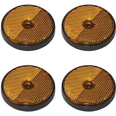 MULTIBROS 4x Réflecteurs Ronds Orange Ø 60 mm Certifié E4 Catadioptres œil de chat pour remorque, caravane, tracteur et camion Trou de vis Ø 5 mm MULTIBROS 4x Réflecteurs Ronds Orange Ø 60 mm Certifié E4 Catadioptres œil de chat pour remorque, caravane, tracteur et camion Trou de vis Ø 5 mm