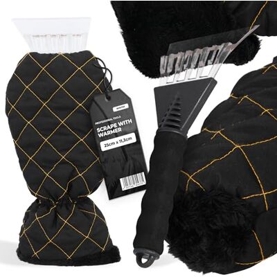 Instalguru Grattoir Voiture Neige Glace 25 Cm Raclette Antigivre Gant Doublé Chaud Fourrure Protection Contre Le Froid Noir Hiver Pare-brise Déneigement Antigel Instalguru Grattoir Voiture Neige Glace 25 Cm Raclette Antigivre Gant Doublé Chaud Fourrure Protection Contre Le Froid Noir Hiver Pare-brise Déneigement Antigel