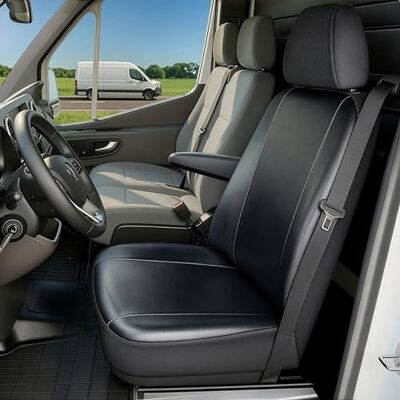 Walser Transporter Housses de siège auto en similicuir compatible avec Ford Transit, 1 siège individuel à l'avant (évidement accoudoir droit) Walser Transporter Housses de siège auto en similicuir compatible avec Ford Transit, 1 siège individuel à l'avant (évidement accoudoir droit)