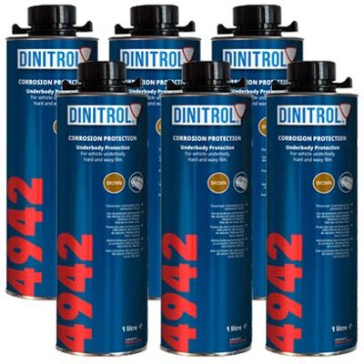 REJEL Dinitrol 4942 Lot de 6 bidons de cire de dessous de corps avec bouchon à vis Schutz de 1 litre REJEL Dinitrol 4942 Lot de 6 bidons de cire de dessous de corps avec bouchon à vis Schutz de 1 litre