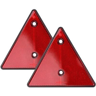 BLUESEABUY 2Pcs Catadioptre Triangle Rouge Réflecteurs Triangles Réfléchissant Remorque Triangle Reflecteur de Signalisation Visser Fixe pour Remorque Caravane Camion Tracteur Véhicule BLUESEABUY 2Pcs Catadioptre Triangle Rouge Réflecteurs Triangles Réfléchissant Remorque Triangle Reflecteur de Signalisation Visser Fixe pour Remorque Caravane Camion Tracteur Véhicule
