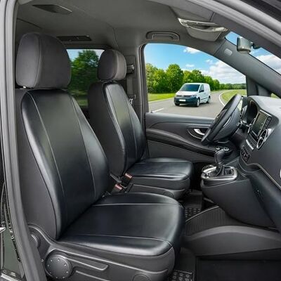 Walser 11548 Housse de voiture Transporter sur mesure, housse de siège en similicuir anthracite compatible avec Renault Kangoo Typ W, 2 siège unique à l'avant Walser 11548 Housse de voiture Transporter sur mesure, housse de siège en similicuir anthracite compatible avec Renault Kangoo Typ W, 2 siège unique à l'avant