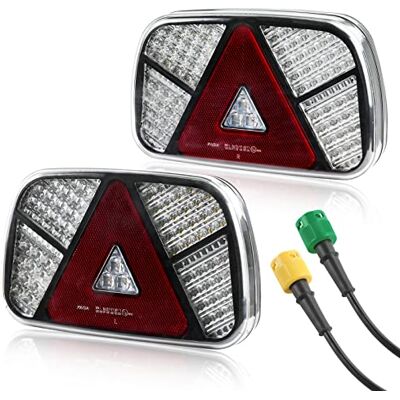 AOHEWEI Kit de feux arrière de remorque 12 V/24 V étanche clignotant/frein/arrière/marche arrière/brouillard/réflecteur avec 2 câbles de 30 cm de long à 6 conducteurs pour camion caravane camion van AOHEWEI Kit de feux arrière de remorque 12 V/24 V étanche clignotant/frein/arrière/marche arrière/brouillard/réflecteur avec 2 câbles de 30 cm de long à 6 conducteurs pour camion caravane camion van