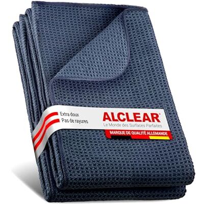 ALCLEAR Chiffons en microfibre - 2 pcs, Anthracite - Soins auto et moto ALCLEAR Chiffons en microfibre - 2 pcs, Anthracite - Soins auto et moto