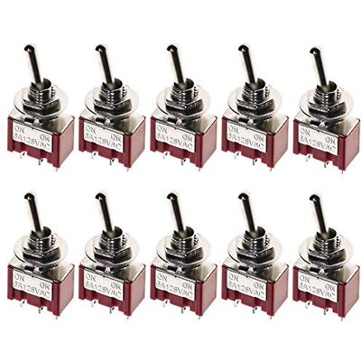 ETOPARS 10 Pièces Mini Interrupteur à Bascule ON-ON 6A 125V / 3A 250V 3 Broches 2 Positions SPDT Miniature Interrupteur Voiture Borne Soudure ETOPARS 10 Pièces Mini Interrupteur à Bascule ON-ON 6A 125V / 3A 250V 3 Broches 2 Positions SPDT Miniature Interrupteur Voiture Borne Soudure