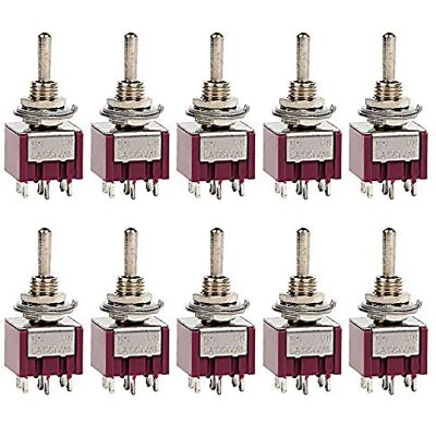 ETOPARS 10 Pièces Mini Interrupteur à Bascule ON-ON 6A 125V / 3A 250V 6 Broches 2 Positions DPDT Miniature Interrupteur Voiture Borne Soudure ETOPARS 10 Pièces Mini Interrupteur à Bascule ON-ON 6A 125V / 3A 250V 6 Broches 2 Positions DPDT Miniature Interrupteur Voiture Borne Soudure