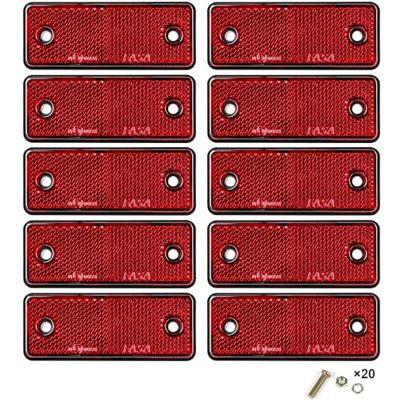 Yinaolan Lot de 10 réflecteurs rectangulaires à vis Rouges, Homologation E11 poteaux de sécurité routière, réflecteurs arrière pour remorque Caravane Camion Tracteur Bateau Moto Poteau de clôture Yinaolan Lot de 10 réflecteurs rectangulaires à vis Rouges, Homologation E11 poteaux de sécurité routière, réflecteurs arrière pour remorque Caravane Camion Tracteur Bateau Moto Poteau de clôture