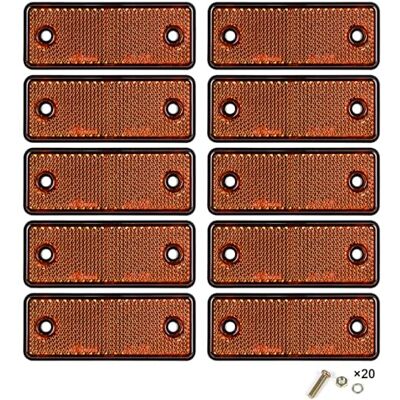 Yinaolan Lot de 10 réflecteurs rectangulaires à vis Jaunes, Homologation E11 poteaux de sécurité routière, réflecteurs arrière pour remorque Caravane Camion Tracteur Bateau Moto Poteau de clôture Yinaolan Lot de 10 réflecteurs rectangulaires à vis Jaunes, Homologation E11 poteaux de sécurité routière, réflecteurs arrière pour remorque Caravane Camion Tracteur Bateau Moto Poteau de clôture
