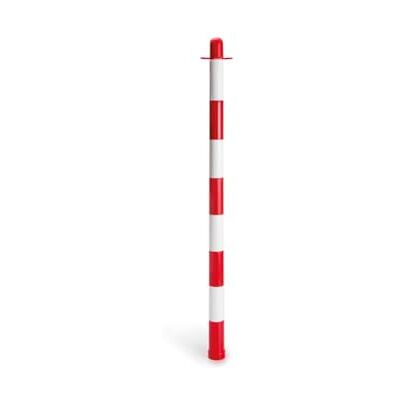 Perel Borne de signalisation 90 cm rouge blanc, poteau en plastique avec 2 anneaux pour chaîne ou ruban, idéale pour clôtures temporaires, événements, parkings et espaces publics, résistante et stable Perel Borne de signalisation 90 cm rouge blanc, poteau en plastique avec 2 anneaux pour chaîne ou ruban, idéale pour clôtures temporaires, événements, parkings et espaces publics, résistante et stable