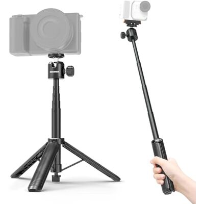 NEEWER BASICS DT001 Perche à selfie extensible en métal portable compatible avec Canon G7X Mark III Sony ZV-1 RX100 VII A6400 A6600 Nikon Camera Webcam pour vlogging NEEWER BASICS DT001 Perche à selfie extensible en métal portable compatible avec Canon G7X Mark III Sony ZV-1 RX100 VII A6400 A6600 Nikon Camera Webcam pour vlogging