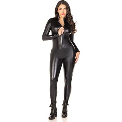 Leg Avenue Womens Sexy Black Zipper Catsuit Leg Avenue Womens Sexy Black Zipper Catsuit