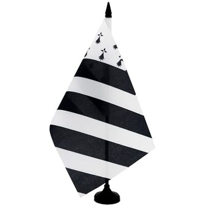 AZ FLAG Drapeau de Table Bretagne Big Gwenn 21x14 cm Socle Plastique Usage intérieur Drapeau de bureau breton finition cousue et bords renforcés avec mât en plastique et socle en plastique AZ FLAG Drapeau de Table Bretagne Big Gwenn 21x14 cm Socle Plastique Usage intérieur Drapeau de bureau breton finition cousue et bords renforcés avec mât en plastique et socle en plastique
