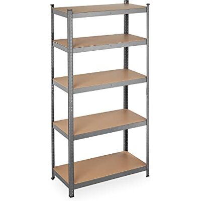 Relaxdays étagère à charge lourde, lot de 2, capacité 875 kg, 5 niveaux, à assembler, acier, HLP 180x90x45 cm, gris Relaxdays étagère à charge lourde, lot de 2, capacité 875 kg, 5 niveaux, à assembler, acier, HLP 180x90x45 cm, gris